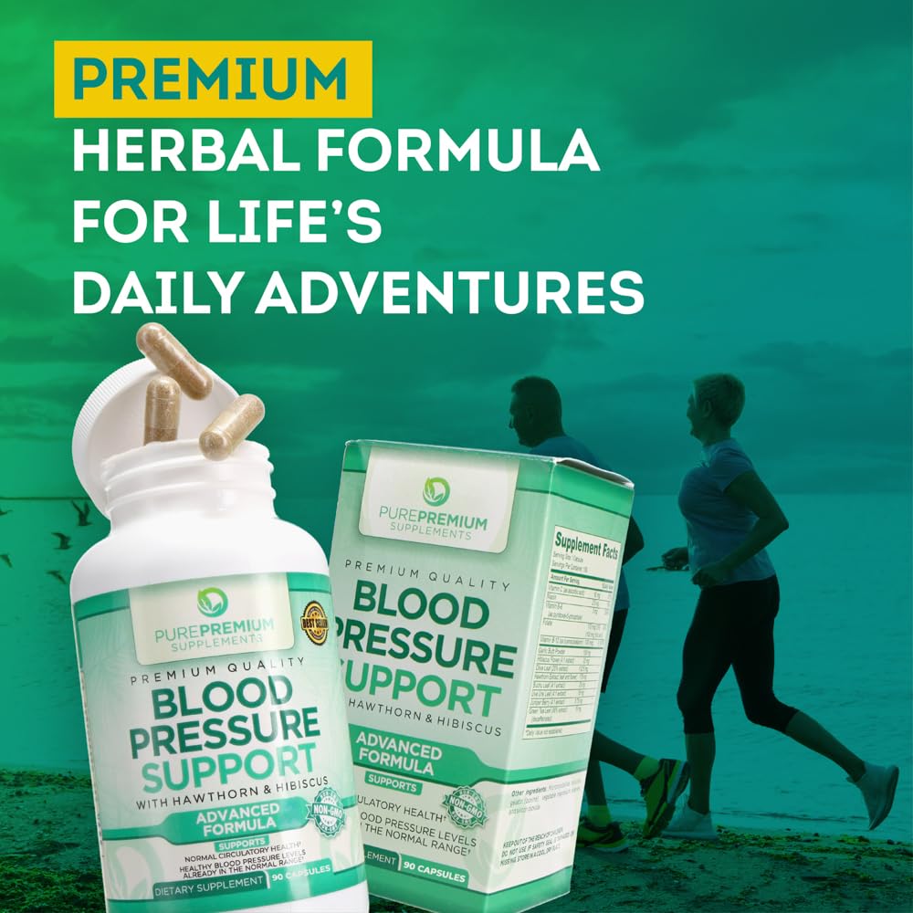 PurePremium Blood Pressure Support Supplement with Hawthorn, Hibiscus & Garlic PurePremium SupplementsBuy Supplements Australia