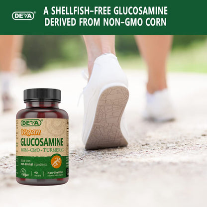 Deva Vegan Glucosamine-MSM-CMO & Turmeric Supplement - Gluten Free Plant Based Nutritional Supplement - 90 Tablets, 1-Pack DEVABuy Supplements Australia