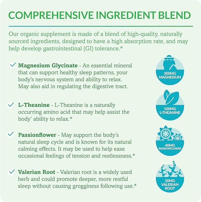 Dr. Olivia Naturals Magnesium Glycinate Complex - L-Theanine, Passionflower & Valerian Root for Sleep Support Supplement, Nerve & Muscle Health, High Absorption - 90 Vegetarian Capsules Dr. Olivia NaturalsBuy Supplements Australia