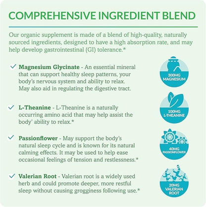 Dr. Olivia Naturals Magnesium Glycinate Complex - L-Theanine, Passionflower & Valerian Root for Sleep Support Supplement, Nerve & Muscle Health, High Absorption - 90 Vegetarian Capsules Dr. Olivia NaturalsBuy Supplements Australia
