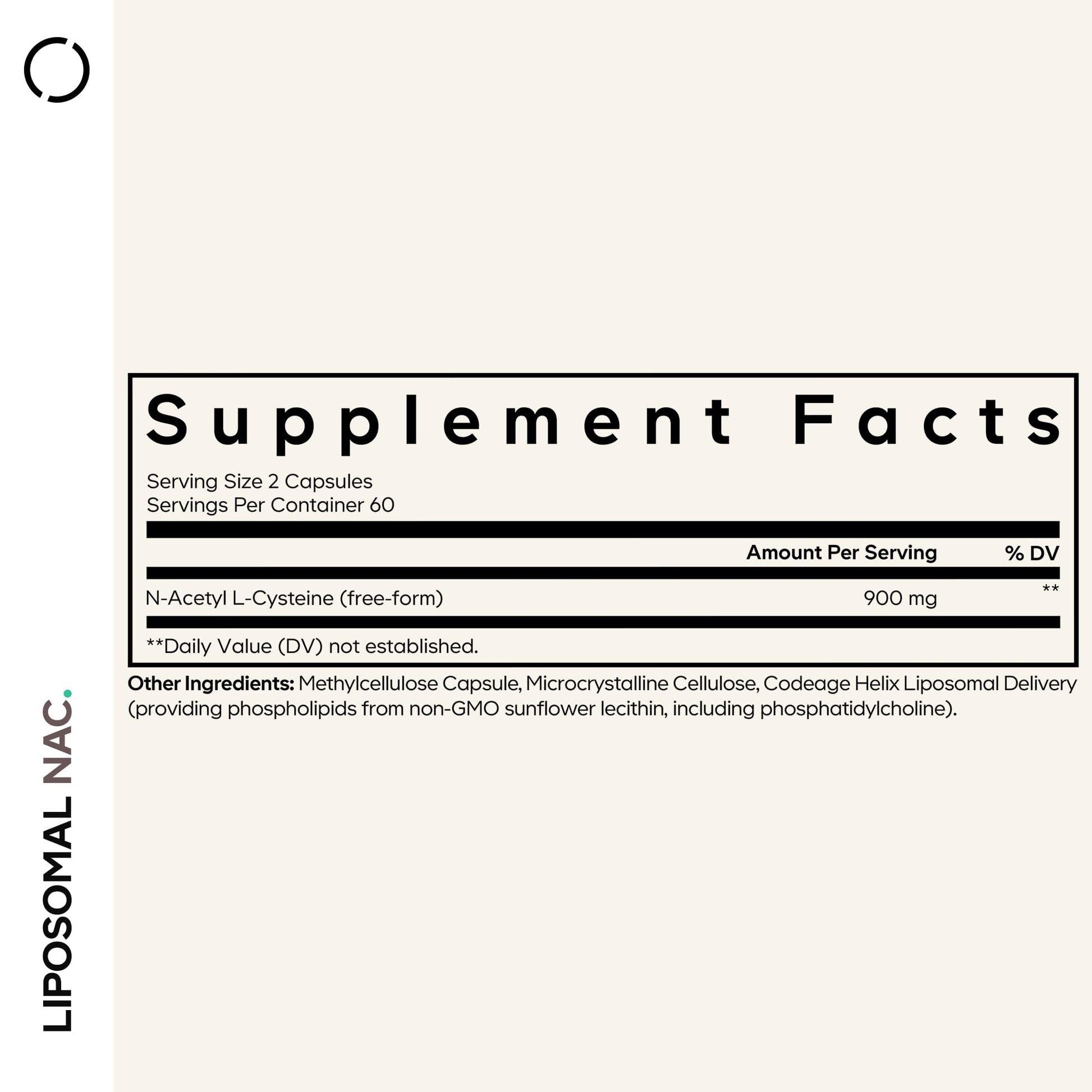 Codeage Liposomal NAC Supplement - N-Acetyl L-Cysteine Amino Acid - 2 Month Supply - Free-Form NAC - Phospholipid Complex - Vegan, Non-GMO, Gluten-Free, Dairy-Free - 120 Capsules CodeageBuy Supplements Australia