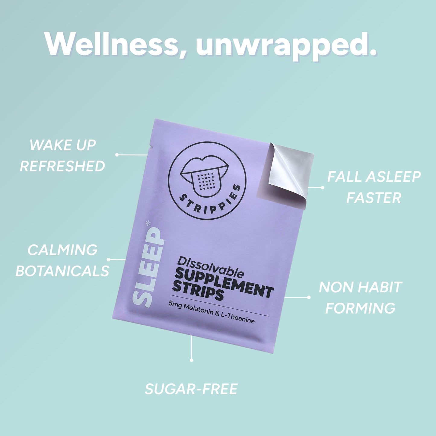 STRIPPIES Dissolvable Sleep Strips – Fast-Acting Melatonin 5mg with L-Theanine, Lavender, Chamomile, Hibiscus & Valerian – Natural Cranberry Flavor – 90 Strips STRIPPIESBuy Supplements Australia