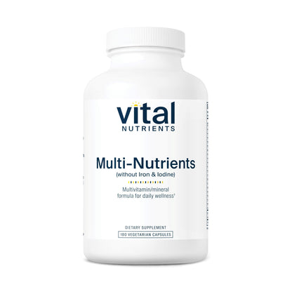 Vital Nutrients Multi-Nutrients (No Iron or Iodine) - Comprehensive Vegetarian Daily Multivitamin and Mineral Formula with Potent Antioxidants* - Gluten, Dairy, Soy Free - Non-GMO - 180 Capsules Vital NutrientsBuy Supplements Australia