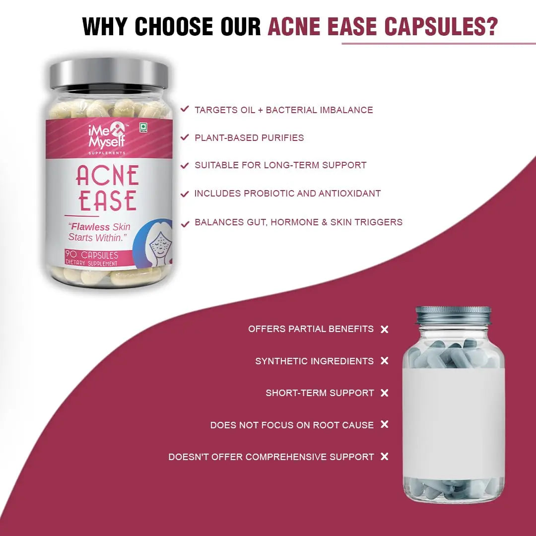 iMeMyself Clear Skin Support | 90 Capsules – with Zinc, Vitamin A, Niacinamide, Berberine, Glutathione, Neem, Probiotics, Green Tea & Herbal Extracts iMeMyselfBuy Supplements Australia