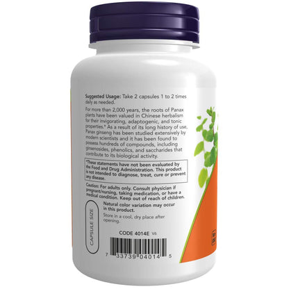 NOW Supplements, Panax Ginseng (Root) 500 mg, Adaptogenic Herb*, 250 Veg Capsules NOWBuy Supplements Australia