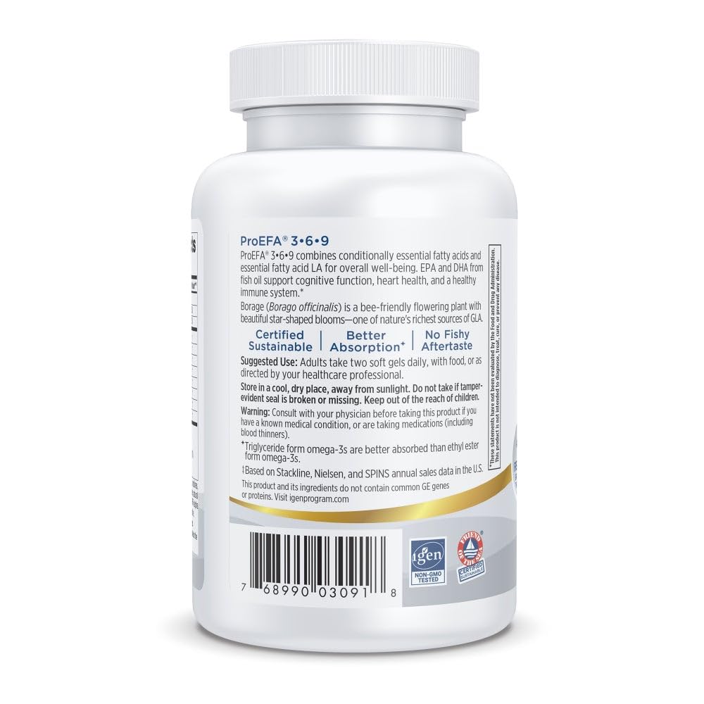Nordic Naturals ProEFA 3-6-9, Lemon Flavor - 90 Soft Gels - 565 mg Omega-3 - EPA & DHA with Added GLA - Healthy Skin, Cognition, & Positive Mood - Non-GMO - 45 Servings Nordic NaturalsBuy Supplements Australia