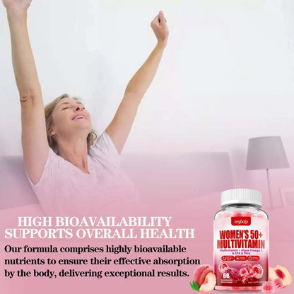 ZEGBALP Sugar-Free Womens Multivitamin 50 Plus Gummies with Calcium, Magnesium, Zinc, Vitamin A, C, D3, E, K2, B Complex, Folate, Biotin ZEGBALP