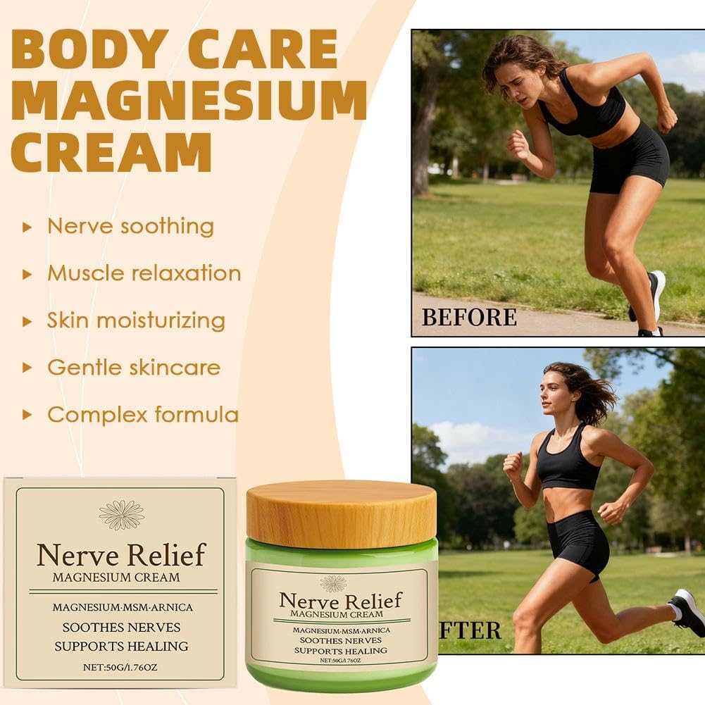 Total Relief Magnesium Cream for Nerve Relief with MSM & Arnica — Soothing Topical Support for Neuropathy & Muscle Relaxation — 2 Pack Value Set (3.52oz Total) GenericBuy Supplements Australia