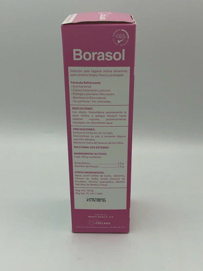 JEANNETTE Borasol Liquid Antiseptic Refreshing Femenine Wash 8 FL. Oz. (240ml) JEANNETTEBuy Supplements Australia