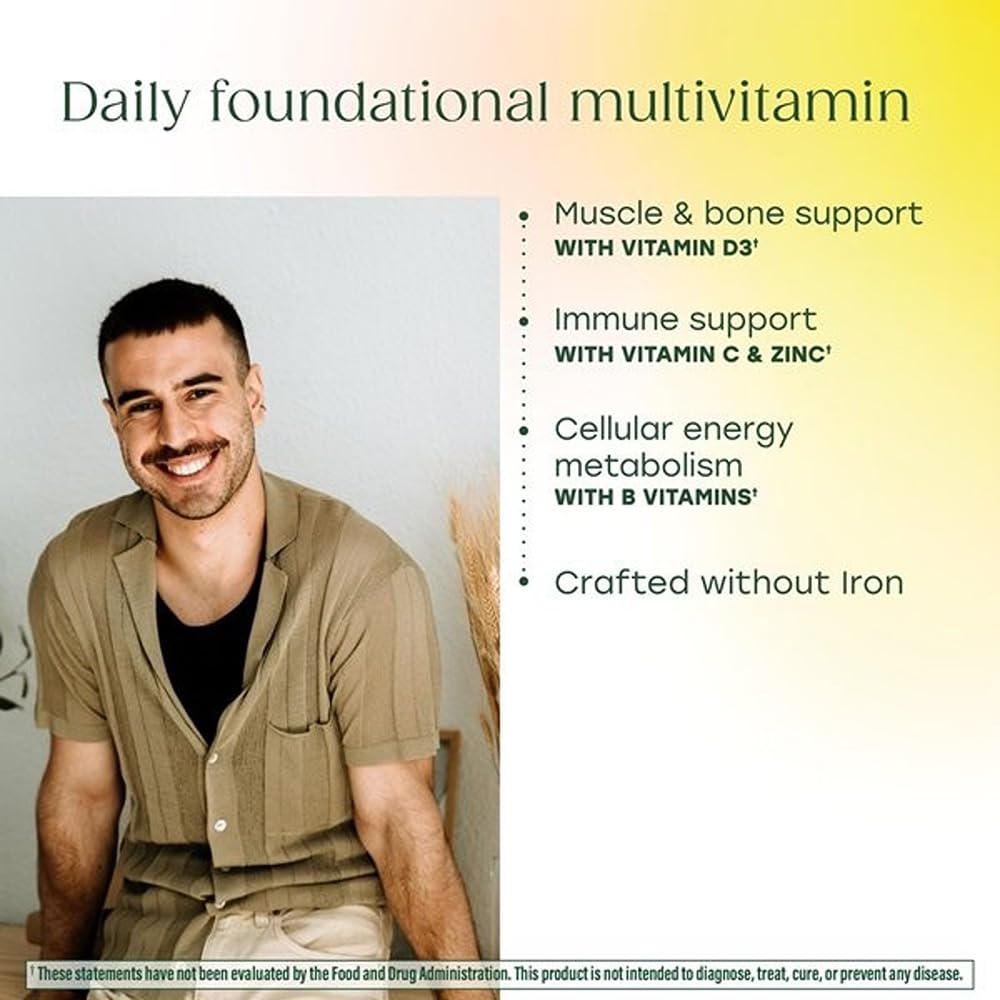 MegaFood One Daily Iron Free Multivitamin - Multivitamin for Women and Men - with Real Food - Immune Support Supplement - Bone Health - Energy Metabolism - Vegetarian; Non-GMO; No Iron - 60 Tablets MegaFoodBuy Supplements Australia