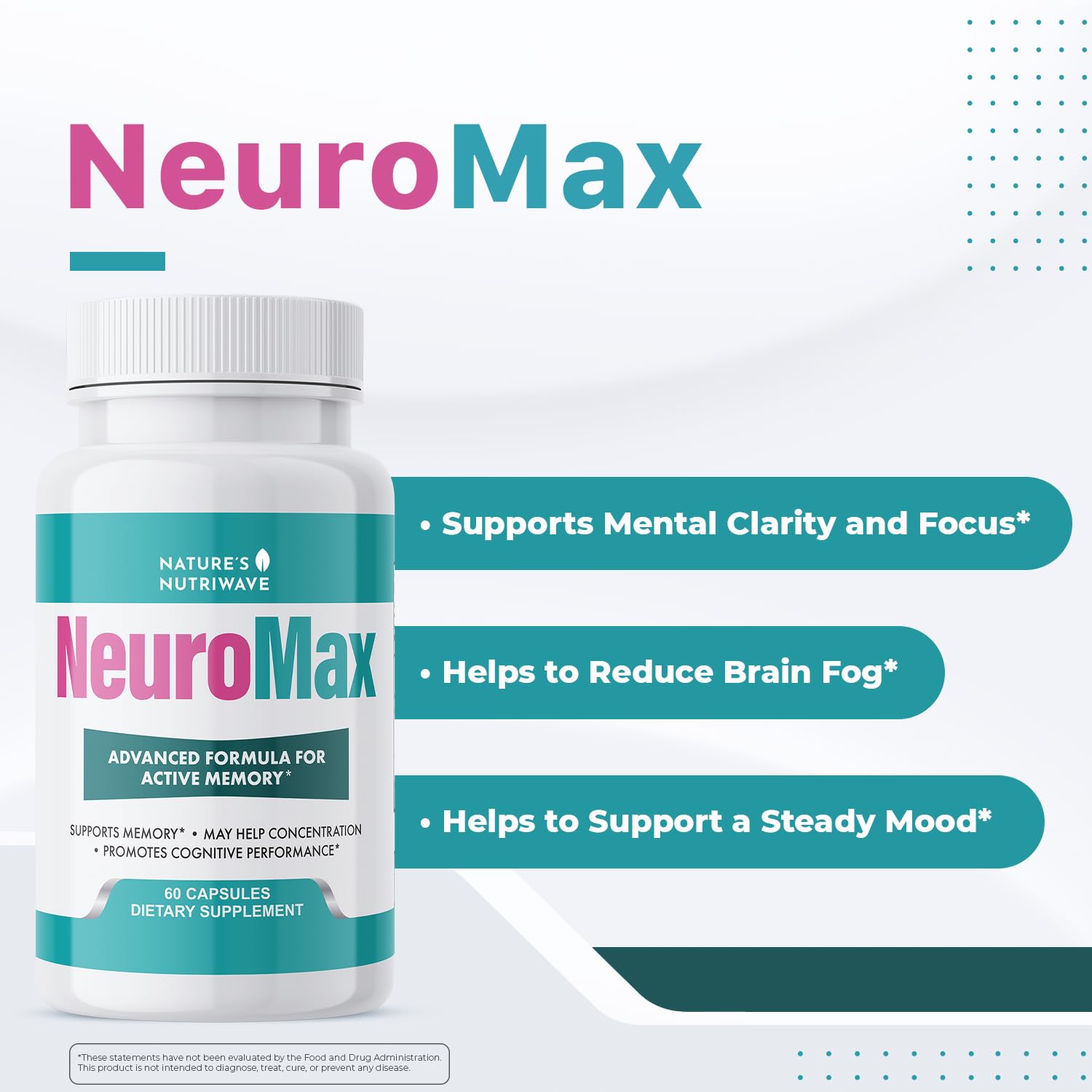 NeuroMax – Natural Herbal Blend with Passion Flower, Marshmallow Root & California Poppy – Non-GMO, Easy-to-Take Capsules, Made in USA, GMP Certified Facility - 60 Capsules, 1 Month Supply Nature’s NutriWaveBuy Supplements Australia