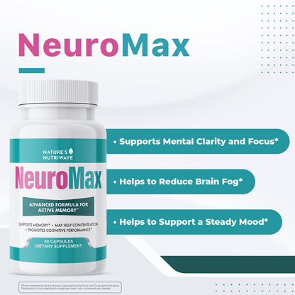 NeuroMax – Natural Herbal Blend with Passion Flower, Marshmallow Root & California Poppy – Non-GMO, Easy-to-Take Capsules, Made in USA, GMP Certified Facility - 60 Capsules, 1 Month Supply Nature’s NutriWaveBuy Supplements Australia