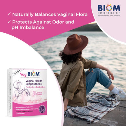 VagiBiom Probioitc Suppository Convenient Travel Pack with 2 Suppositories VagiBiomBuy Supplements Australia
