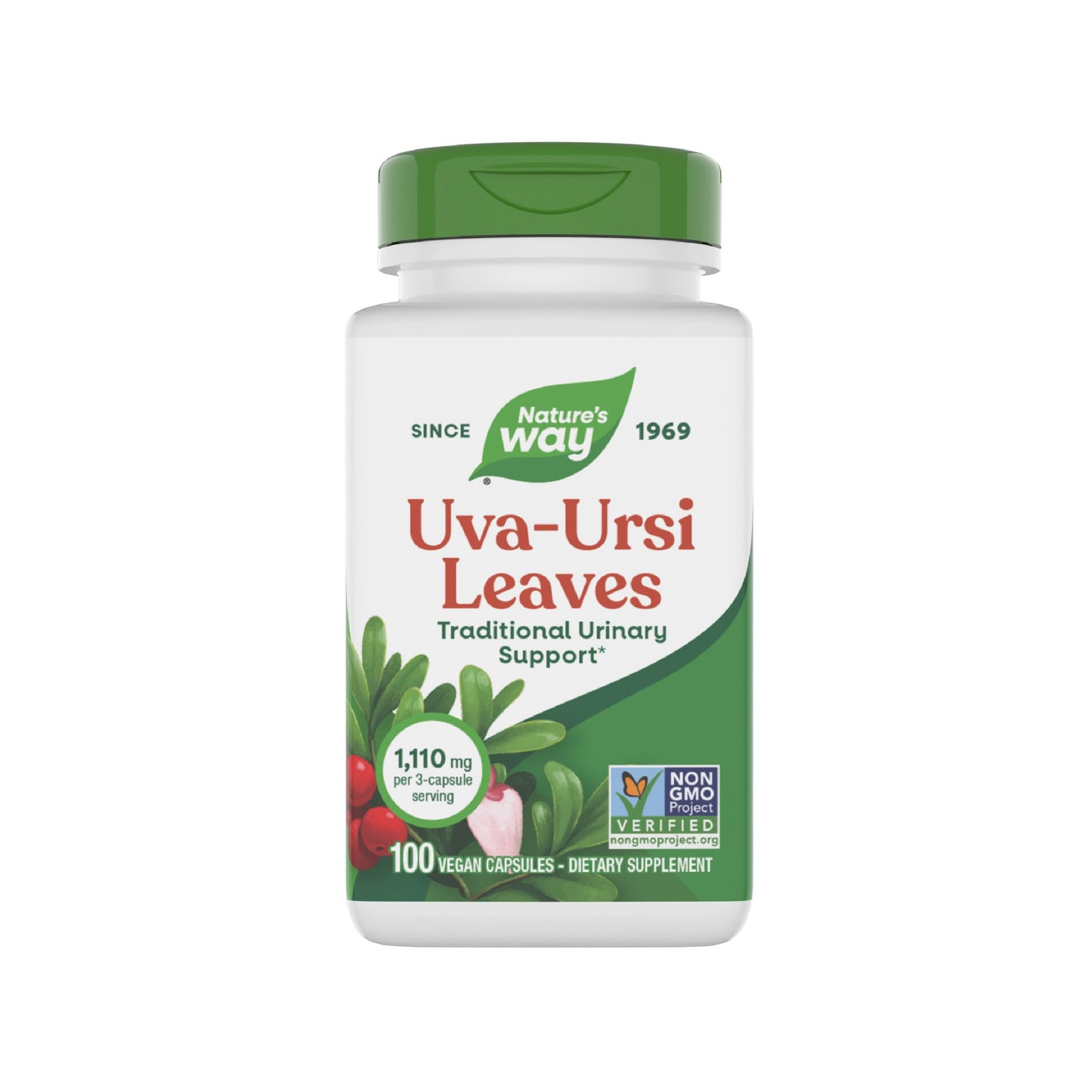 Nature's Way Uva Ursi Leaves, Traditional Urinary Support*, 1,110 mg per 3-Capsule Serving, Non-GMO Project Verified, Herbal Dietary Supplement, Gluten Free, 100 Vegan Capsules (Packaging May Vary) Nature's WayBuy Supplements Australia