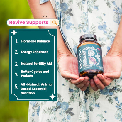 Birthright Female Hormone Support for, Energy, Fertility, Menstrual Cycle, Ovulation, Pregnancy and Menopause… All Natural, Animal Based, Liver, Kidney, Magnesium, Red Raspberry, Herbal Blend Revive BirthrightBuy Supplements Australia
