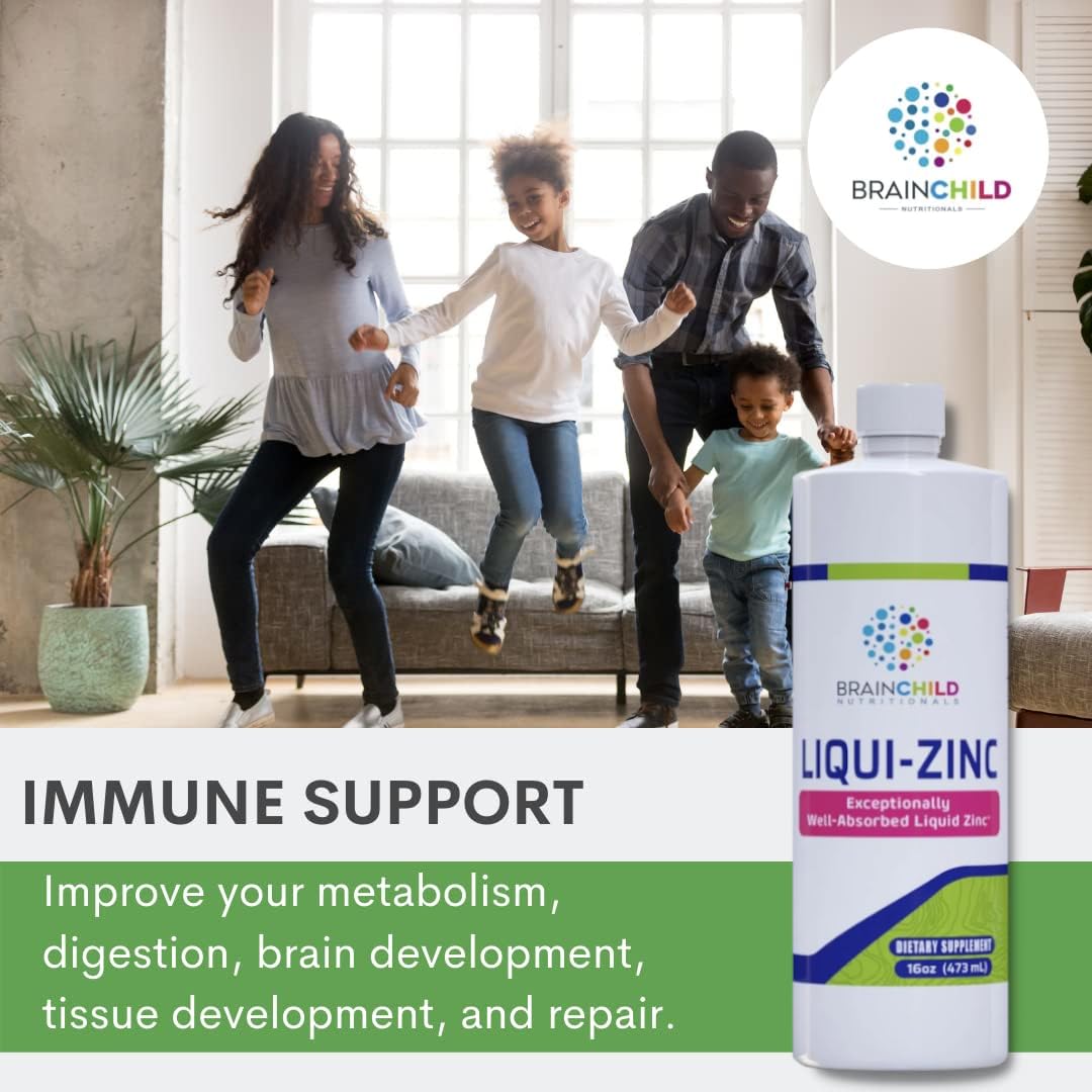 BrainChild Nutritionals LiquiZinc Liquid Formula (Unflavored 16oz) BrainChild NutritionalsBuy Supplements Australia