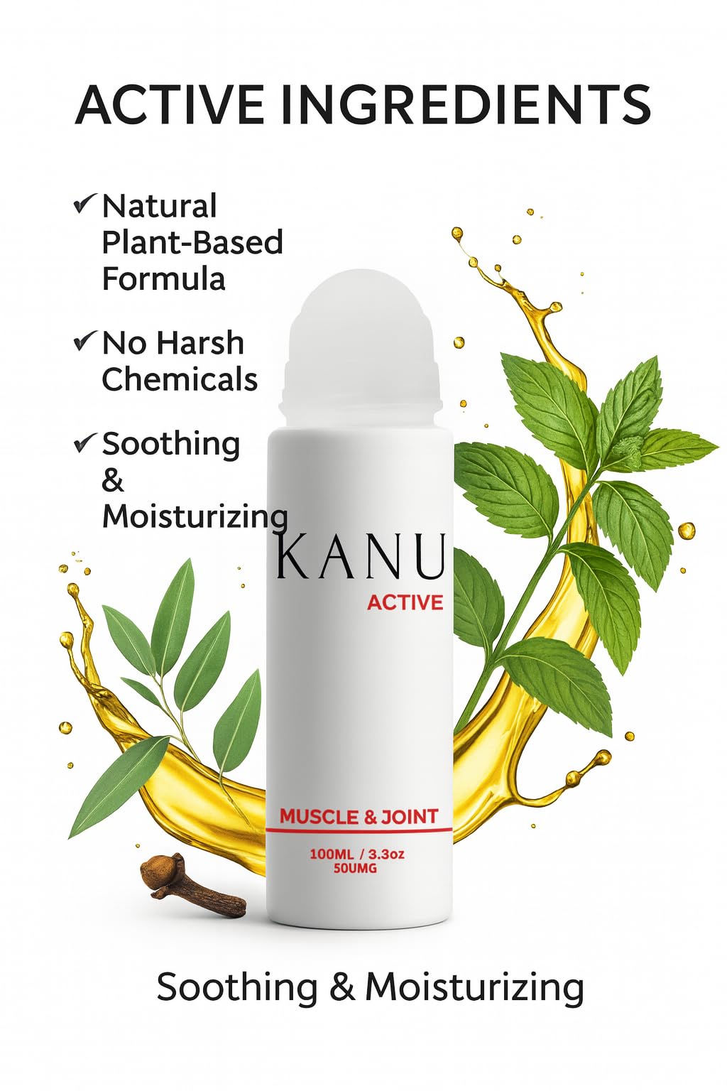 Muscle & Joint Relief Roll-On Cooling Serum- 3.3 oz- Fast Absorbing Pain Relief for Sore Muscles and Joints- Workout Recovery and Joint Support for Athletes and Active Lifestyles KANUBuy Supplements Australia