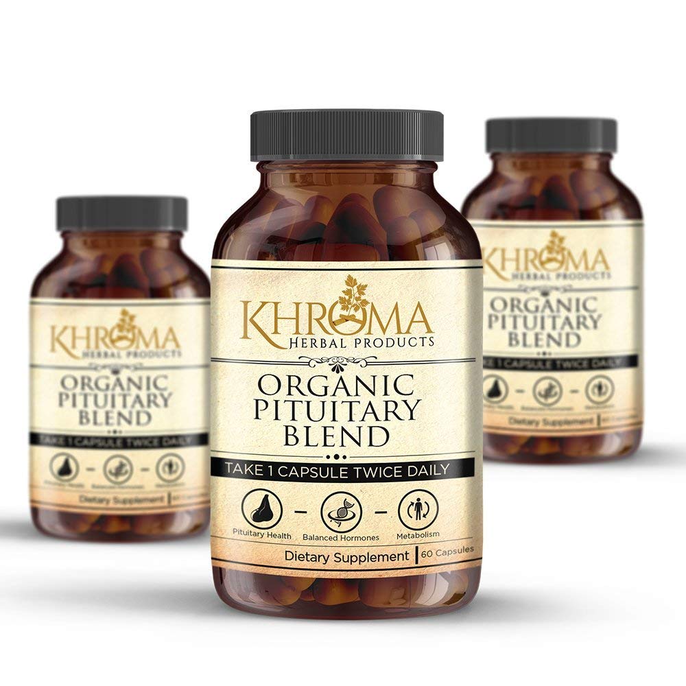 Organic Pituitary Blend - 60 Vegan Capsules in a Glass Bottle - for Maximum Pituitary Support - by Khroma Herbs Khroma Herbal ProductsBuy Supplements Australia