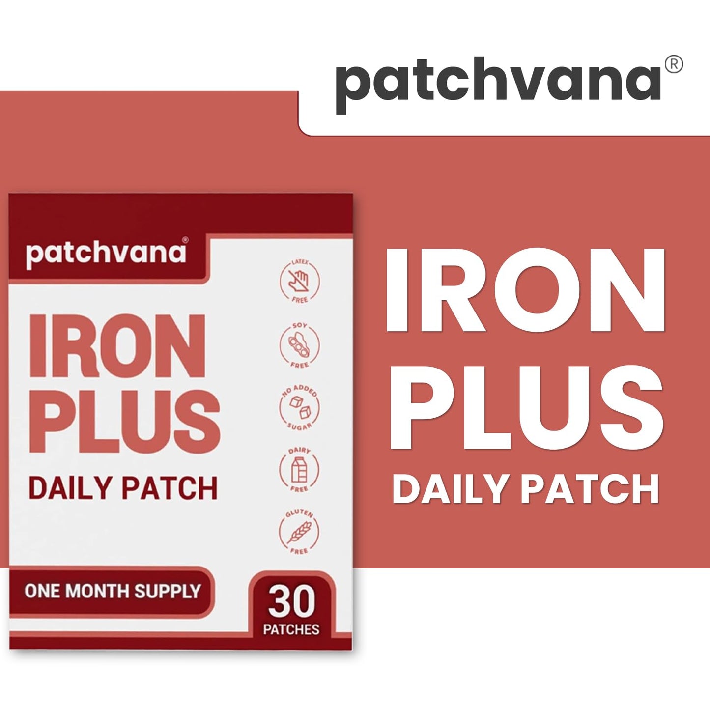 Patchvana Iron Plus Patch for Women & Men, 1 Month Supply, 30 Patches PatchvanaBuy Supplements Australia