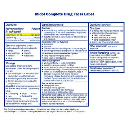 Midol Complete, Menstrual Period Symptoms Relief Including Premenstrual Cramps MidolBuy Supplements Australia