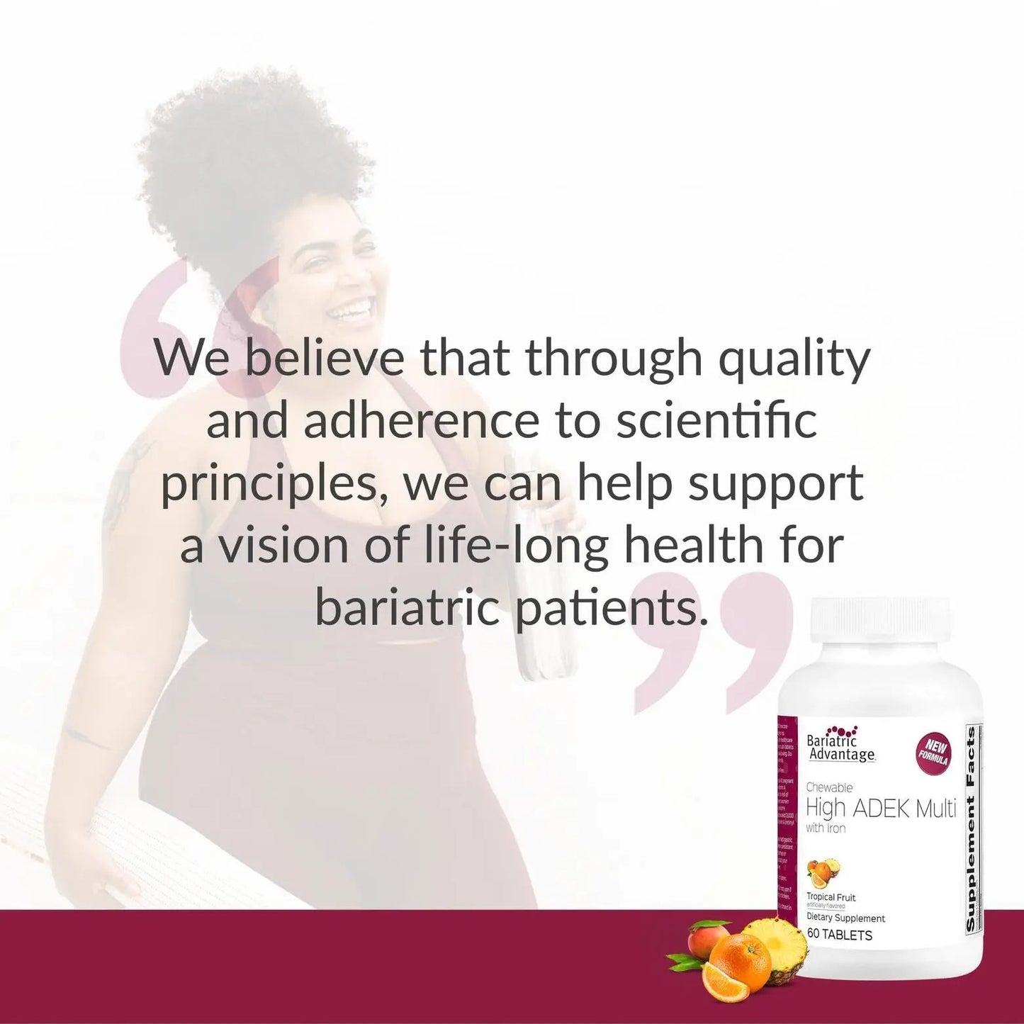 Bariatric Advantage Chewable High ADEK with Iron - for Bariatric Patients - High Potency Vitamin A, D, E & K - Includes B-Vitamins Bariatric AdvantageBuy Supplements Australia