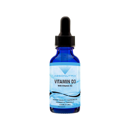 Absonutrix Vitamin D3 K2 Drops, 390mg, 4 Oz Liquid, 302 Servings, Made in USA, Quick Absorption, Quality Potent Ingredients, Non-GMO, GMP Certified, Cruelty-Free Products, Bone Strength Supplements AbsonutrixBuy Supplements Australia