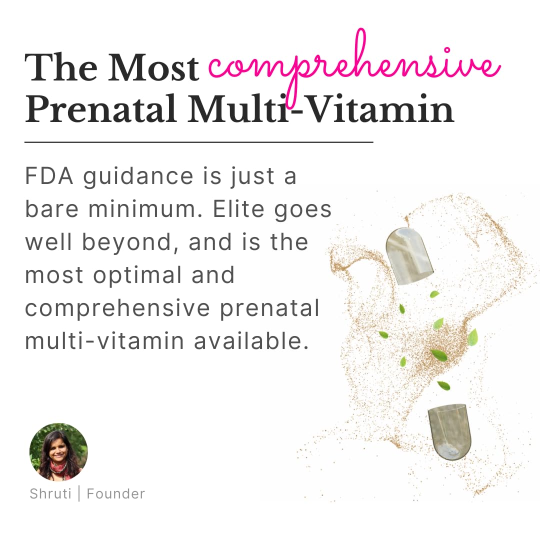 Ayurvedic Elite Prenatal Vitamins with Folate, Choline, Iron, Iodine & more | Made in USA | Optimal Bioavailability | Supports Baby's Growth and Brain Development | 30 Day Supply - OSH Wellness Freshly MomsBuy Supplements Australia