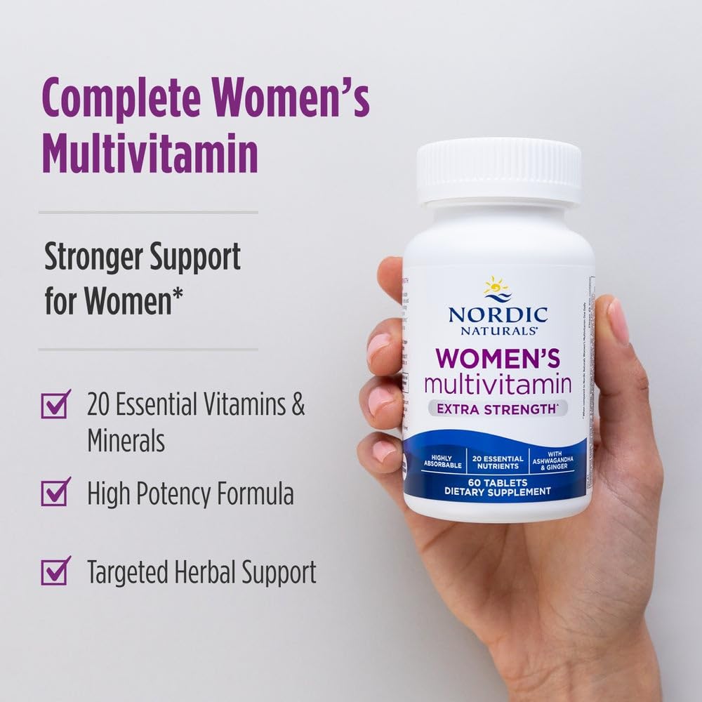 Nordic Naturals Women’s Multivitamin Extra Strength - Skin, Hair, Energy, & Bone Support - Immunity Supplement - 20 Essential Nutrients - 60 Tablets - 30 Servings Nordic NaturalsBuy Supplements Australia