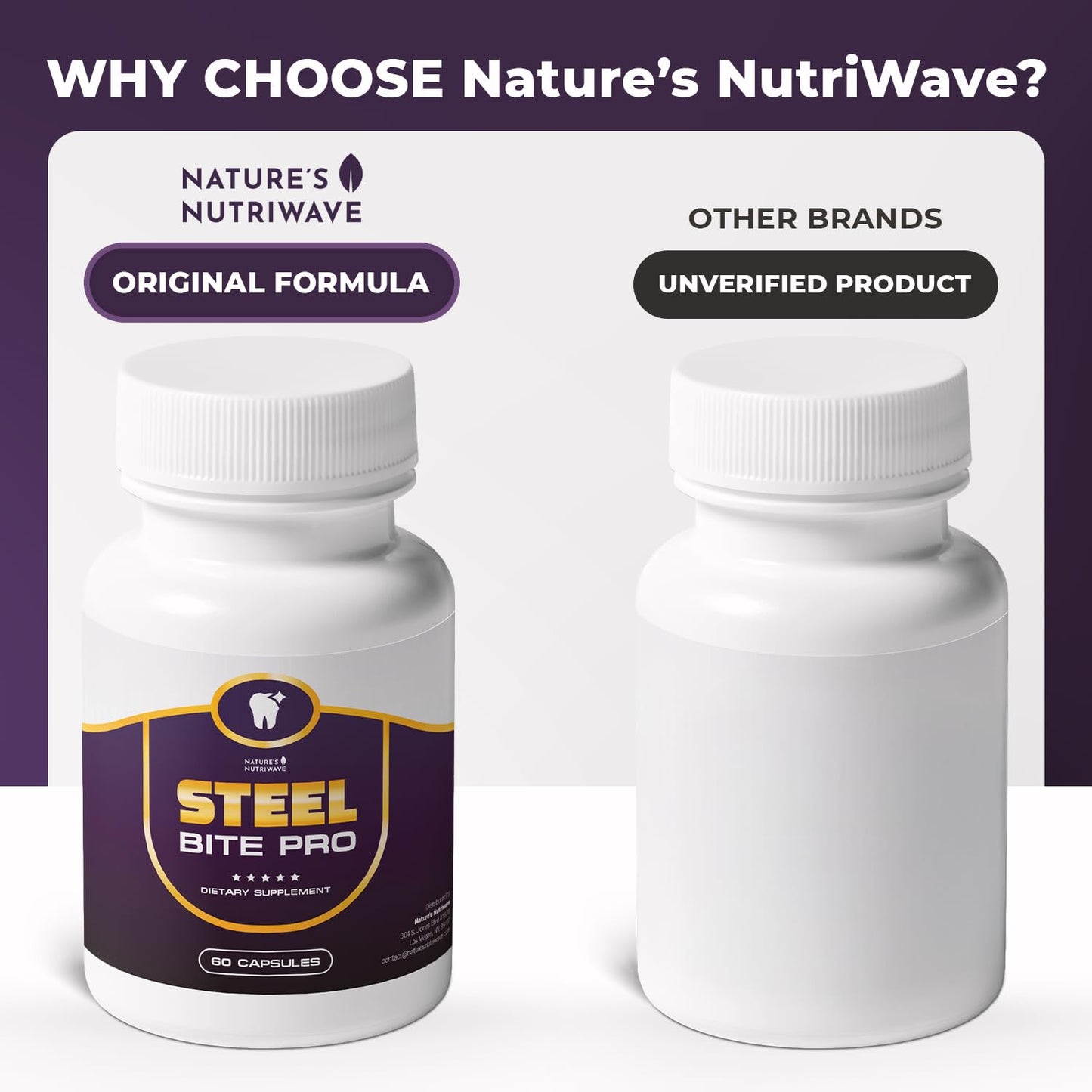 Nature’s NutriWave Steel Bite Pro Oral Wellness Supplement – 23 Plant-Based Ingredients with Zinc & Turmeric – Non-GMO, Made in USA, 60 Capsules, 1 Month Supply Nature’s NutriWaveBuy Supplements Australia