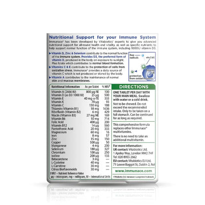 Vitabiotics Immunace Original - Advanced Micronutrient and Immune System Support | Vitamin C, Zinc, and Selenium - 30 Tablets ImmunaceBuy Supplements Australia