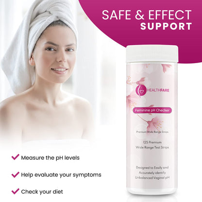 Healthfare Feminine pH Checker Test Strips to Monitor Intimate Health, Balance pH Level 3.0-5.5 HealthfareBuy Supplements Australia