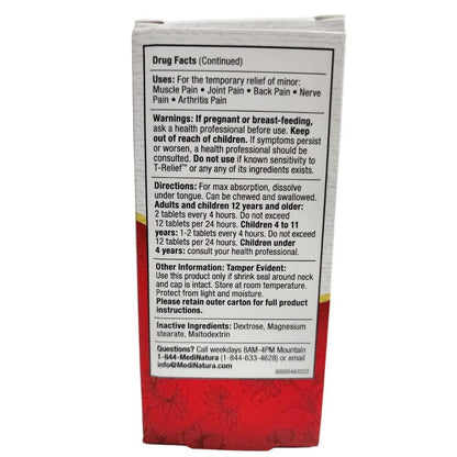 MediNatura T-Relief Extra Strength Pain Relief Arnica +12 Natural Relieving Actives for Back Pain Joint Soreness Muscle Aches & Stiffness, Whole Body Fast-Acting Relief for Women & Men - 100 Tablets MediNaturaBuy Supplements Australia