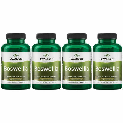 Swanson Boswellia - Herbal Supplement Promoting Joint Support - Ayurvedic Herb for Joint Flexibility & Mobility Support - Made with Boswellia Serrata Resin - (100 Capsules) (4 Pack) SwansonBuy Supplements Australia