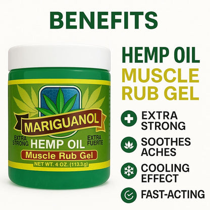 Mariguanol Extra Strong Muscle Rub Gel with Hemp Oil, Menthol & Camphor – Cooling, Fast-Absorbing Topical Gel for Post-Workout Active Lifestyles – Net Wt. (4 Ounce (Pack of 1)) MARIGUANOLBuy Supplements Australia