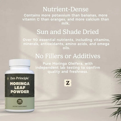 Zen Principle Organic Moringa Oleifera. Ultra-Premium. Provides an All Natural Energy Boost and Multi-Vitamin Zen PrincipleBuy Supplements Australia