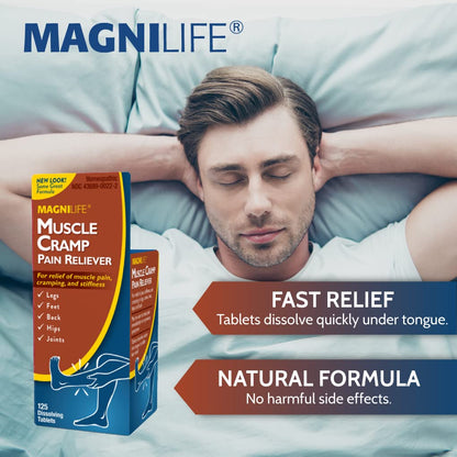 MagniLife Muscle Cramp Pain Relief Quick-Dissolve Tablets, 125 Count, Quinine-Free Homeopathic Medicine for Leg, Foot, Hip, Joint & Back Pain Relief, Helps Ease Muscle Ache, Cramping & Stiffness MagniLifeBuy Supplements Australia