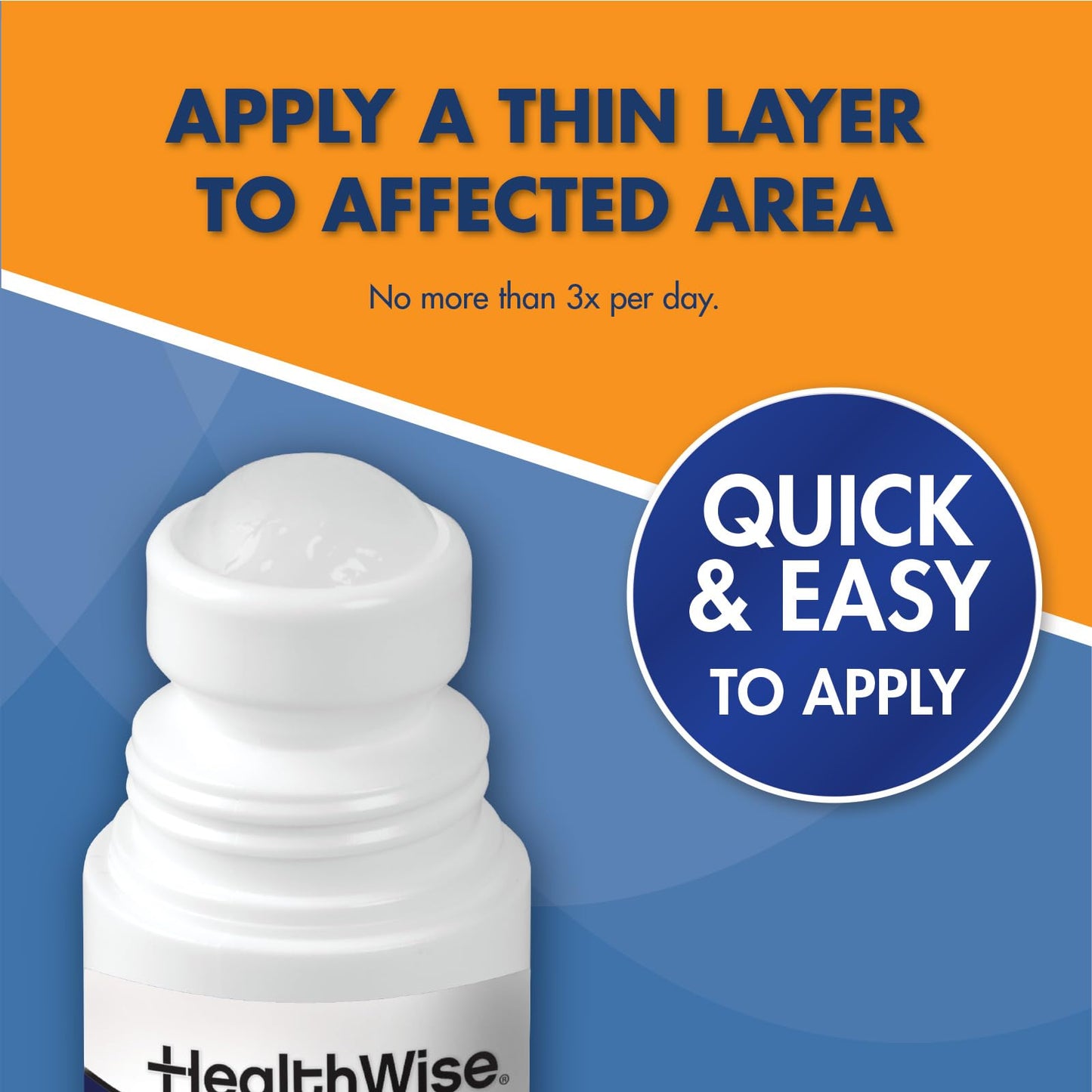 HealthWise 2X Medicated Roll-On | 10% Menthol + 20% Methyl Salicylate | Pain Relief Cream | 3 oz. 88.5 mL | Quick-Dry Formula | Immediate Penetrating Action | Topical Analgesic HealthWiseBuy Supplements Australia