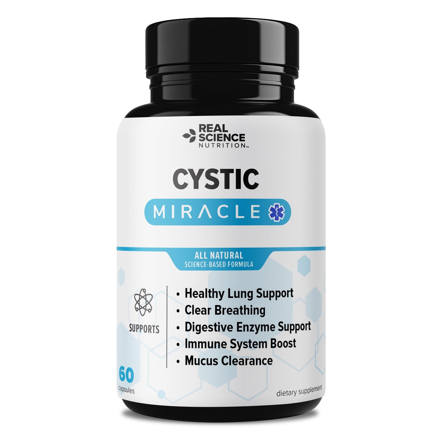 Real Science Cystic Miracle - Lung Support Supplement for Breathing Support and Mucus Clearance – with Vinitrox & GABA to Help Clear Lungs and Aid Respiratory Health, Made in USA, 60 Caps Real Science NutritionBuy Supplements Australia