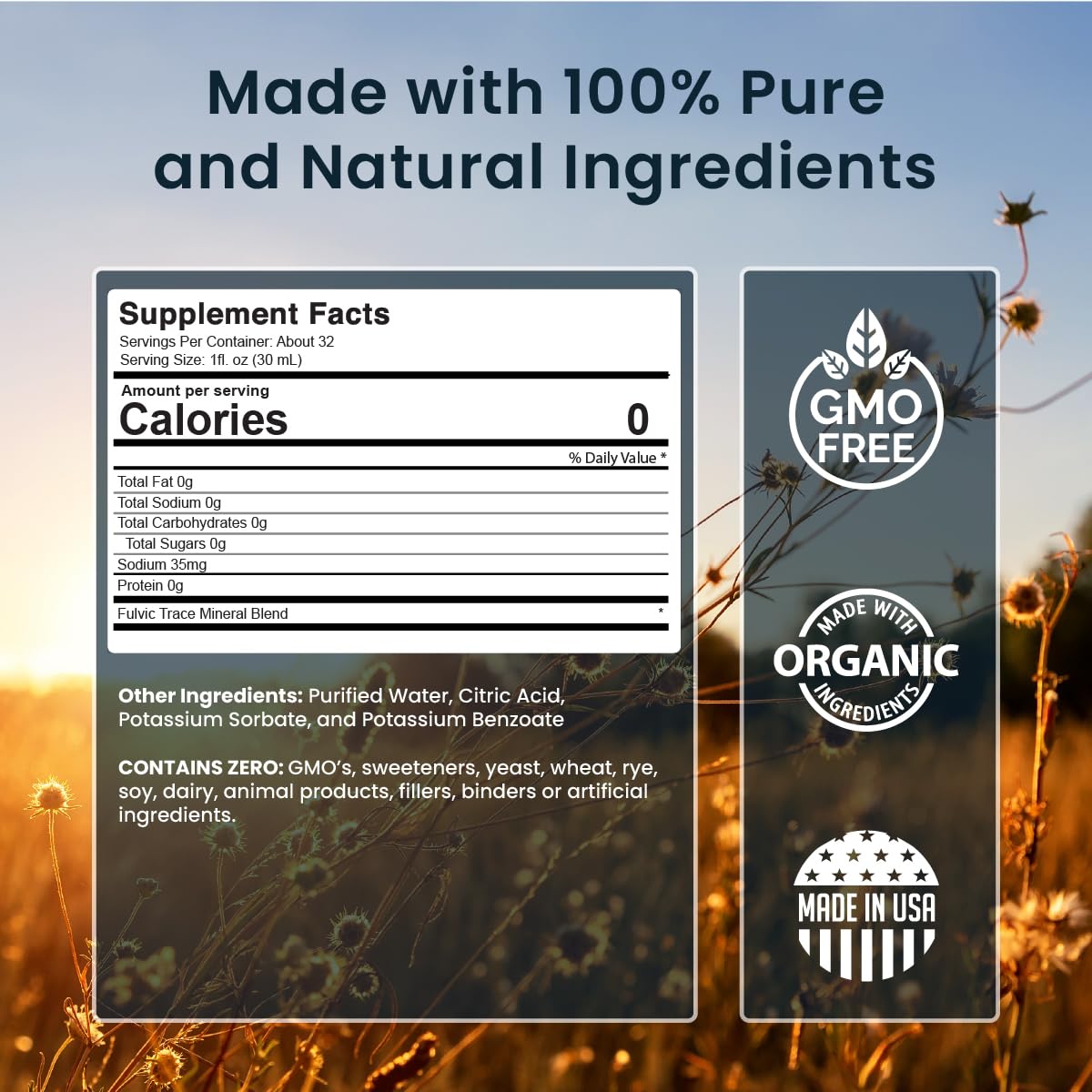 Miracles of Health Liquid Chelated Minerals - Organic Humic Fulvic Mineral Blend - 72+ Plant-Based Minerals, 20 Essential Amino Acids - 100% Natural - 1 Month Supply, 32 fl. oz Miracles of HealthBuy Supplements Australia