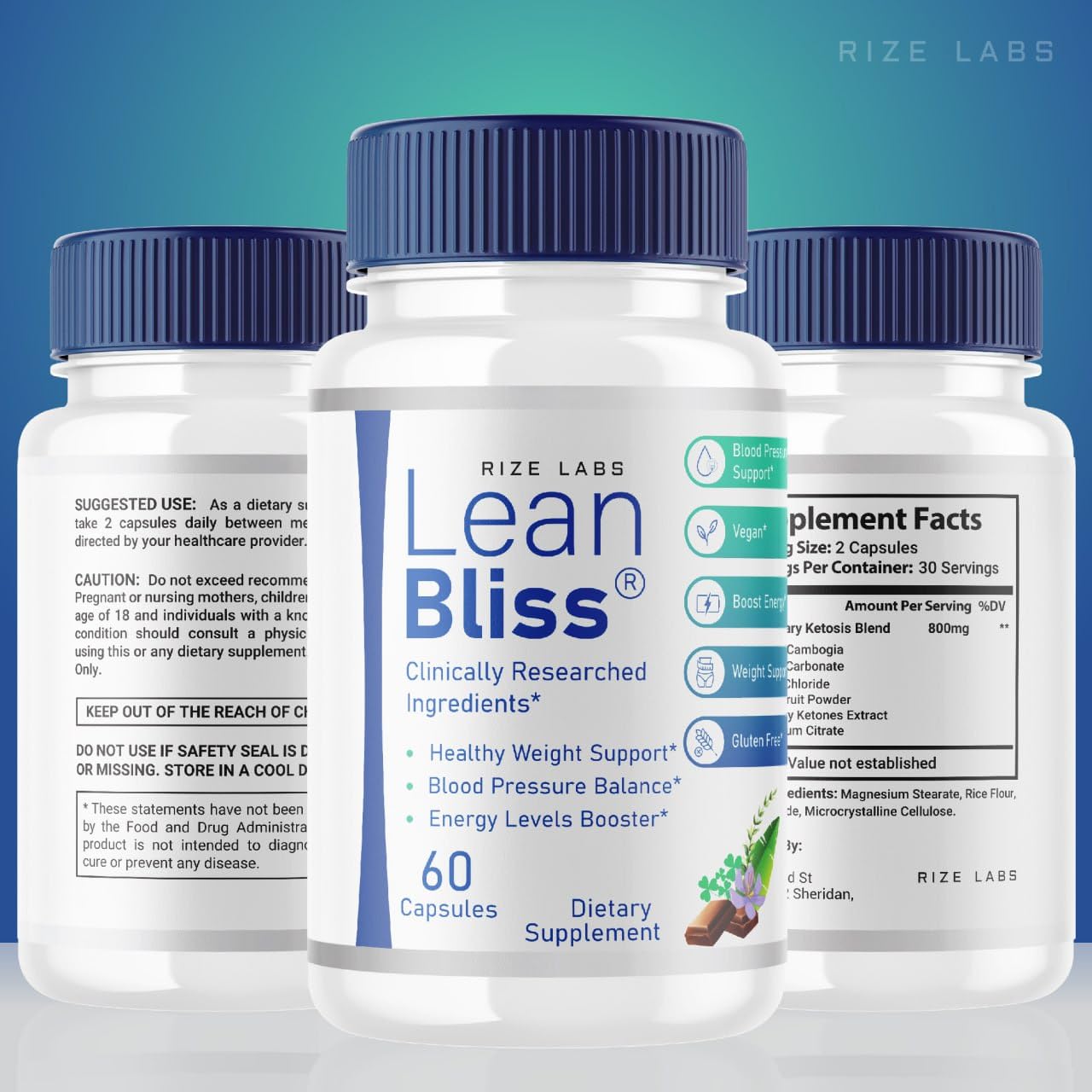 (3 Pack) Lean Bliss Weight Loss Pills, Lean Bliss Fat Burning Formula, LeanBliss Advanced rize labsBuy Supplements Australia