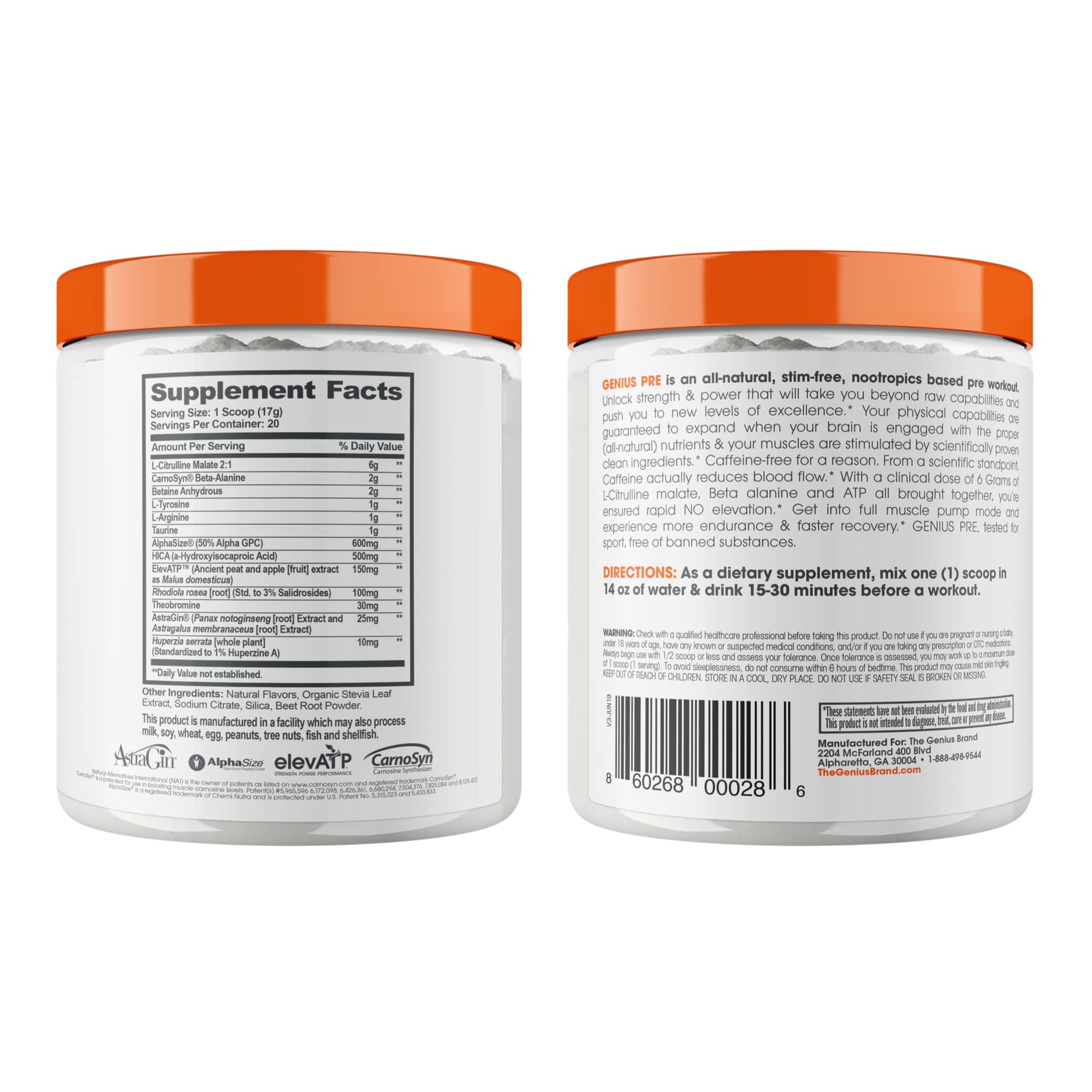 Genius Pre Workout Powder, Grape Limeade - All-Natural Nootropic Pre-workout The Genius BrandBuy Supplements Australia