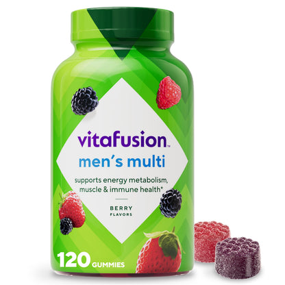 vitafusion Adult Gummy Vitamin Supplement for Men, Berry Flavored, A, C, D, E, B6, B12, Daily, 120 Count, 60 Day Supply VitafusionBuy Supplements Australia