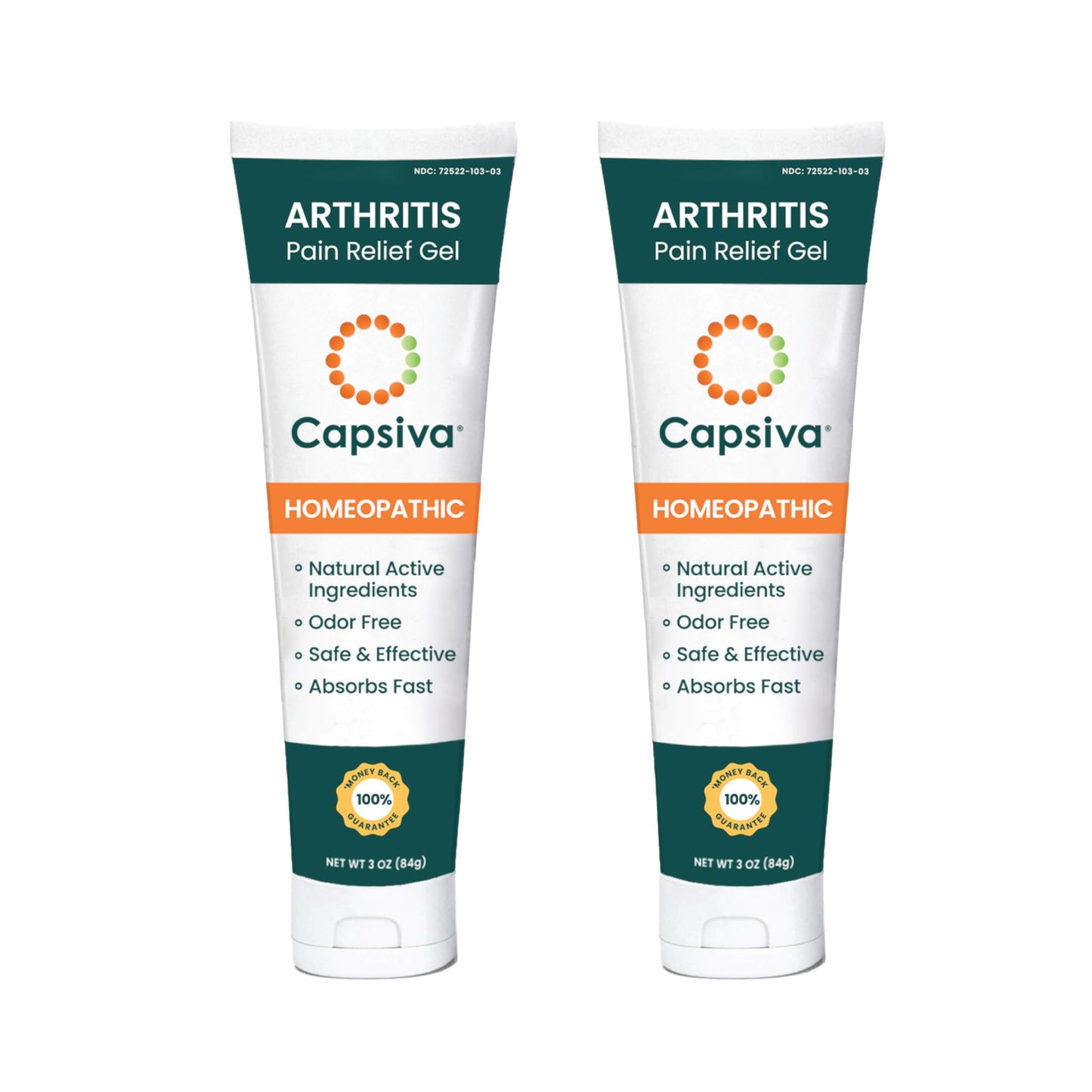 Capsiva Pain Relief Topical 3oz Tube, 2 Pack, for Your Hands, Neck, Back, Joints, Non-Greasy, No Burn, Odor Free, Homeopathic Active Ingredients, Contains Capsaicin & Arnica, Absorbs Fast CapsivaBuy Supplements Australia