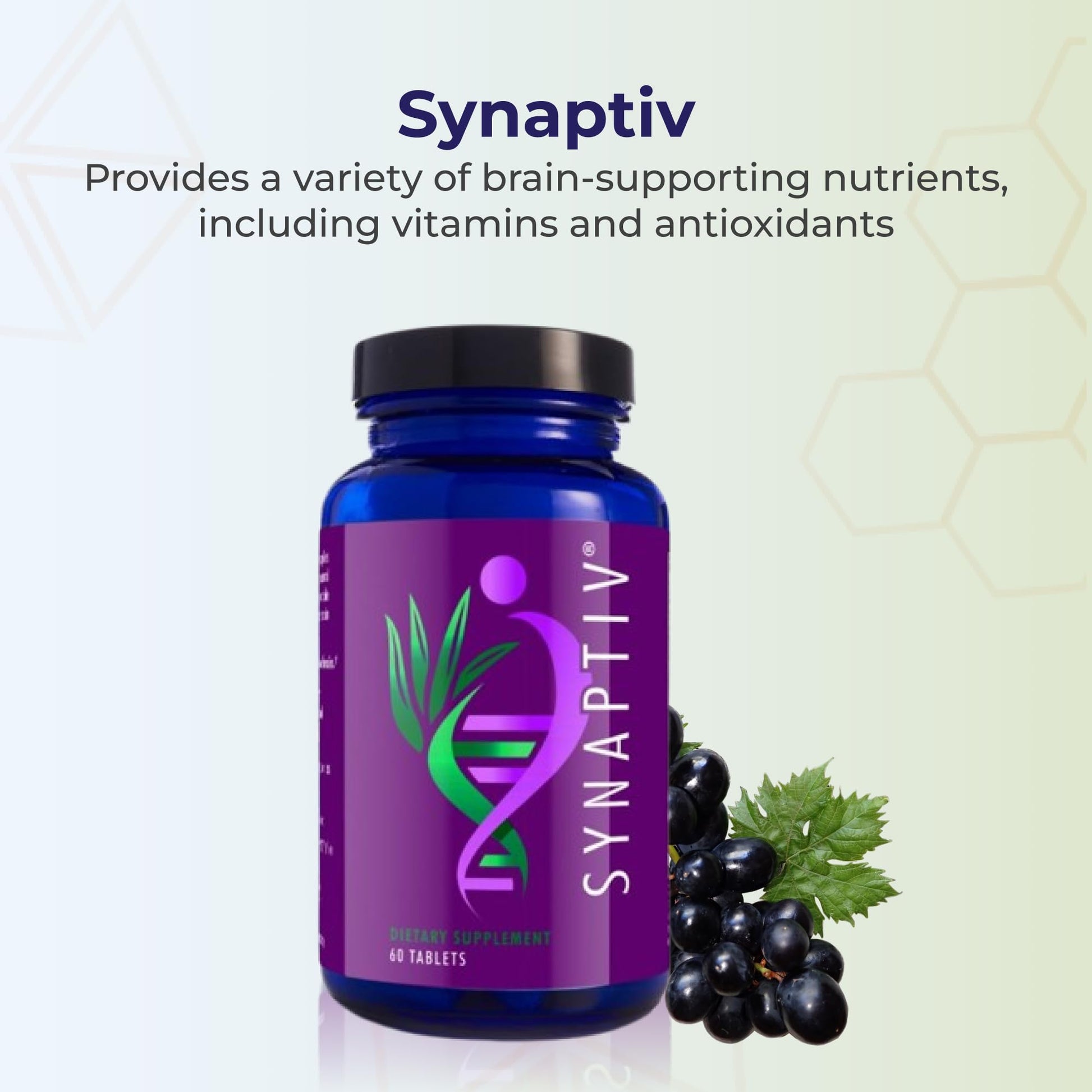Youngevity Synaptiv™ Brain Support - 12in1 - Ginkgo, Huperzine, Bacopa, Quercetin and More - with Potent Antioxidant Blend + Vitamins - 60 Tablets (Pack of 1) YoungevityBuy Supplements Australia