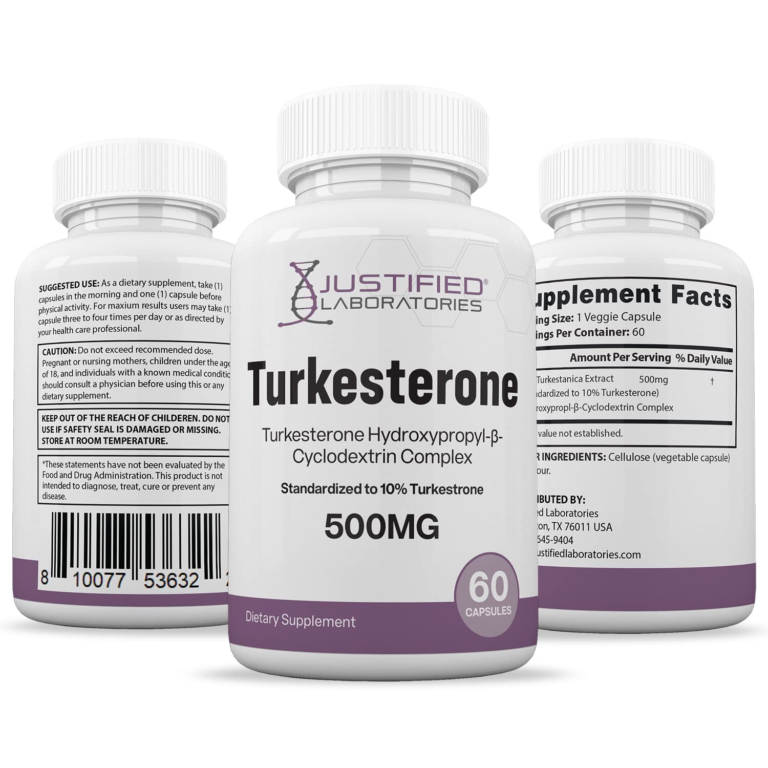 Justified Laboratories (5 Pack Turkesterone 500mg 10% Standardized Naturally Increase Justified LaboratoriesBuy Supplements Australia