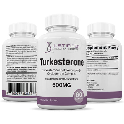 Justified Laboratories (5 Pack Turkesterone 500mg 10% Standardized Naturally Increase Justified LaboratoriesBuy Supplements Australia