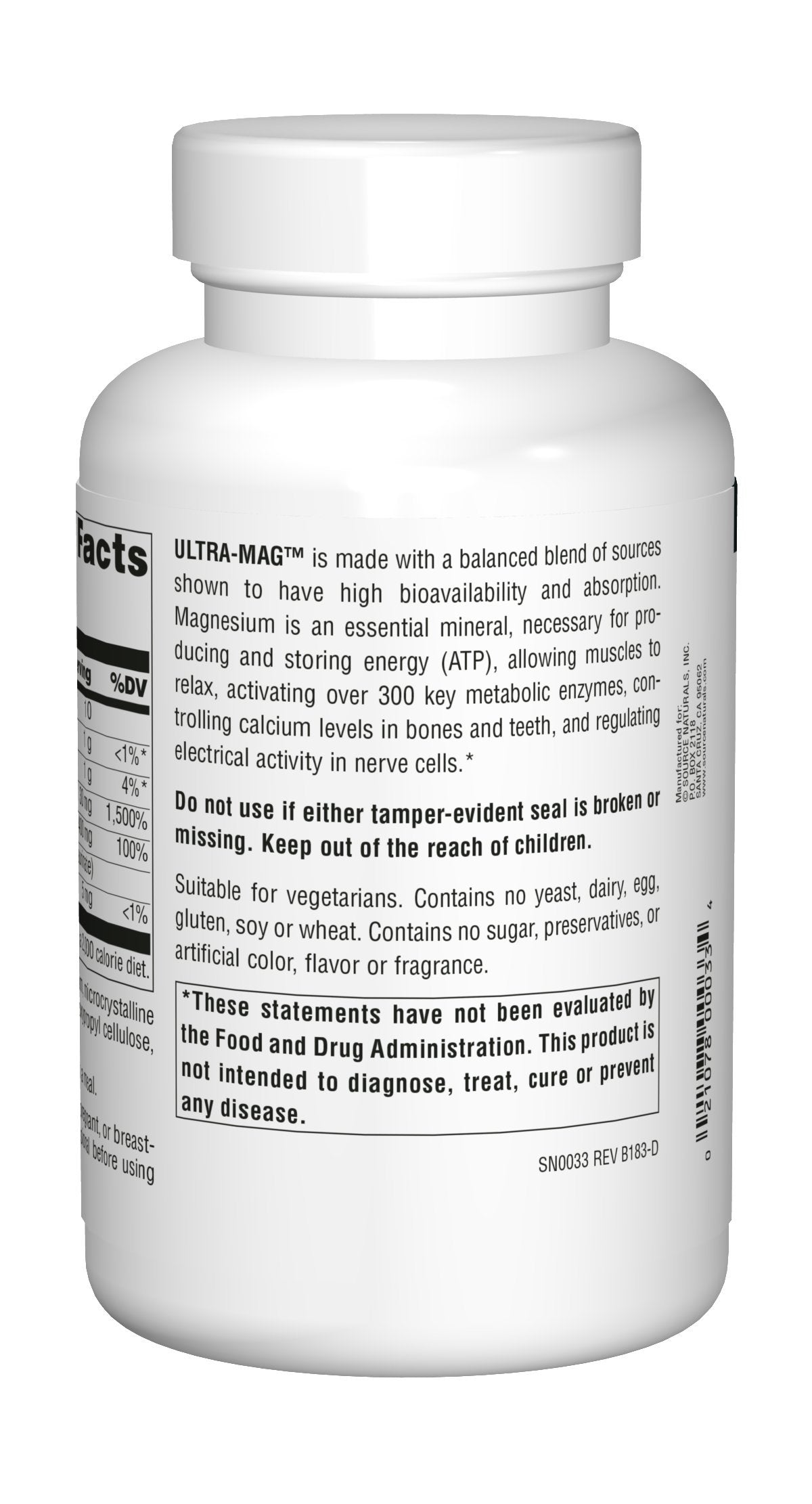 Source Naturals Ultra-Mag High-Efficiency Magnesium Complex - Maintains Muscle Source NaturalsBuy Supplements Australia