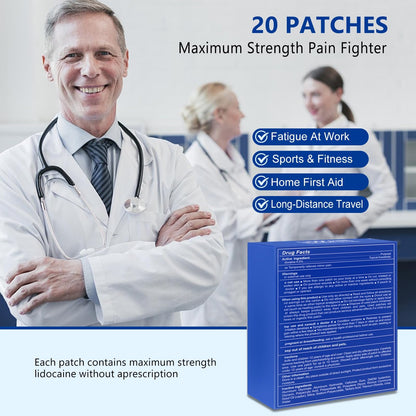 KIbabyDI Professional Lidocaine Pain Relief Patches - 20 Count | 4% Medicated Gel Patches for Targeted Joint & Muscle Comfort | Long-Lasting 12-Hour Relief, Ultra-Flexible Design -lb263 KIbabyDIBuy Supplements Australia