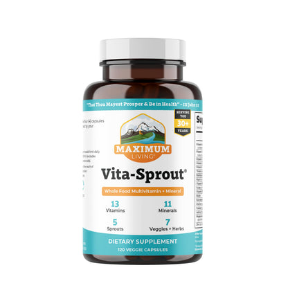 Maximum Living - Vita-Sprout Whole-Food Multivitamin & Phytonutrient Blend - 120 Capsules Maximum LivingBuy Supplements Australia