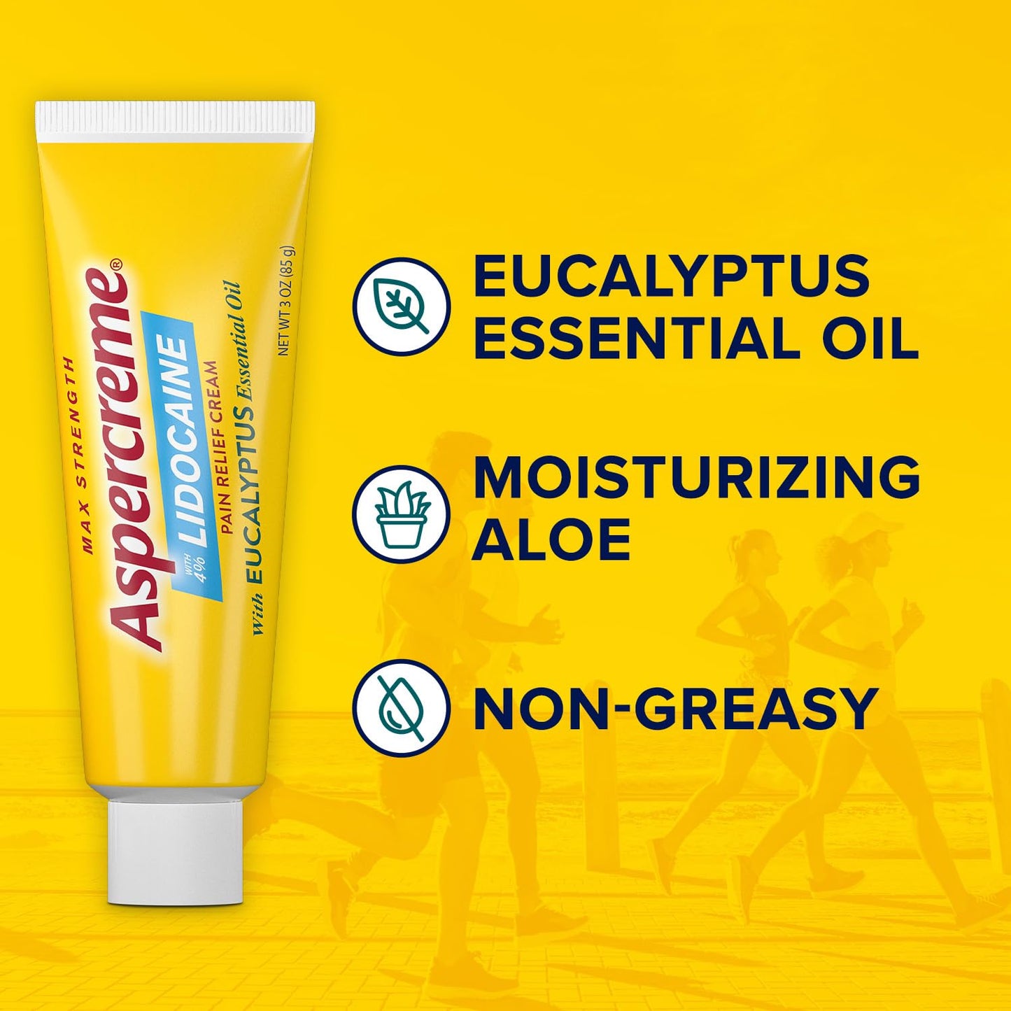 Aspercreme Essential Oils Lidocaine Pain Relief Cream, Max-Strength Lidocaine Numbs Away Nerve Pain, Moisturizing Aloe Hydrates Skin, Eucalyptus, 3 Oz. AspercremeBuy Supplements Australia